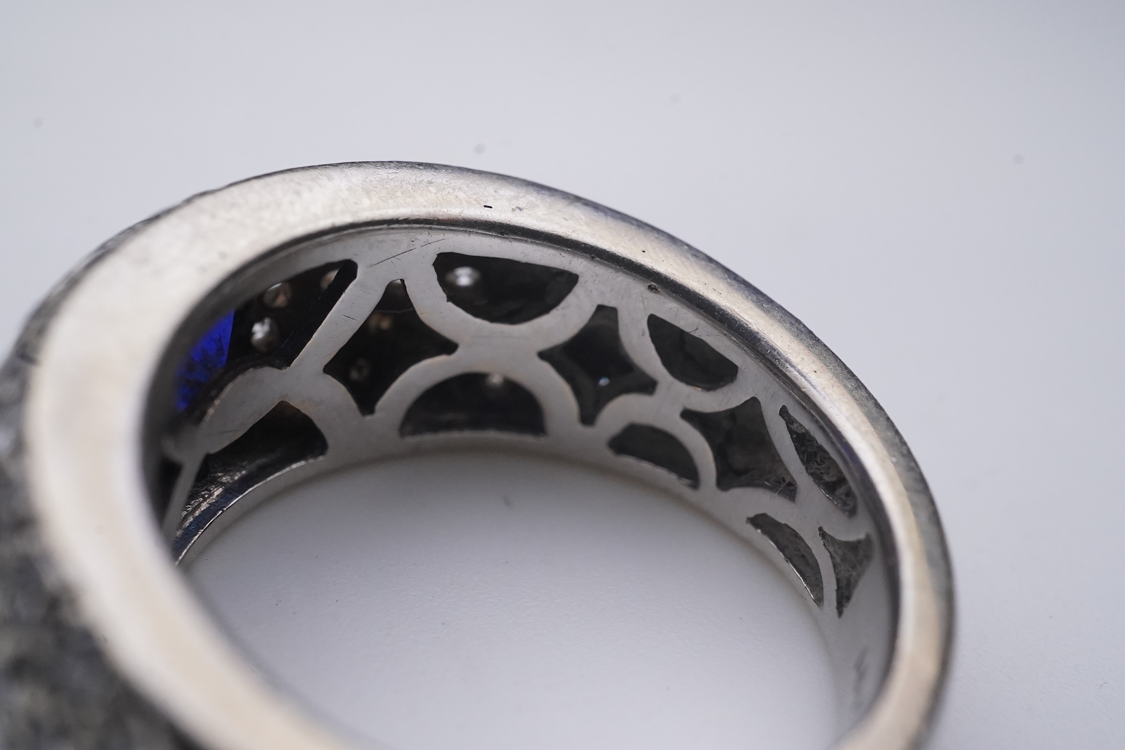 A sapphire and diamond ring